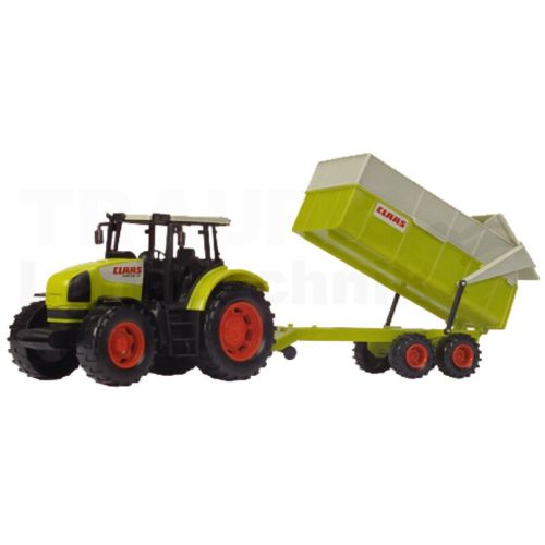 Traktor mit Kipper, bewegliche Teile, 57 cm, Freilauf,  grün/beige/rot