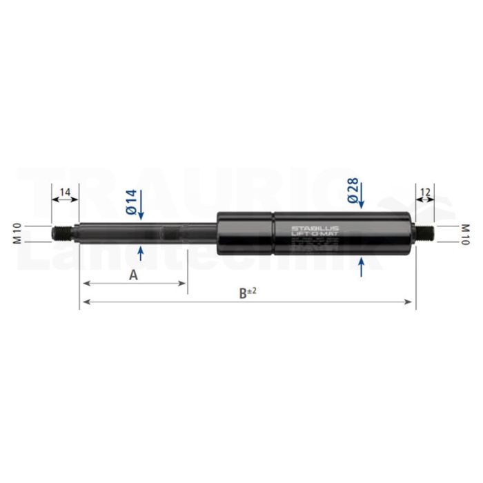 GF-Dämpfer 14/ 28, 2KN-Lg 630mm-H 270mm