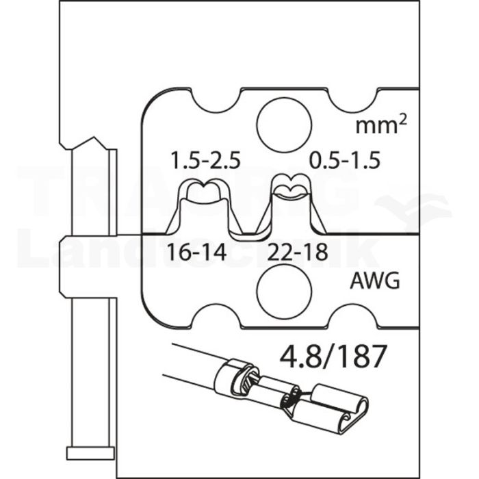 Modul-Einsatz für Flachsteckhülsen 4,8