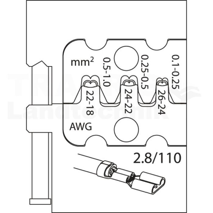 Modul-Einsatz für Flachsteckhülsen 2,8