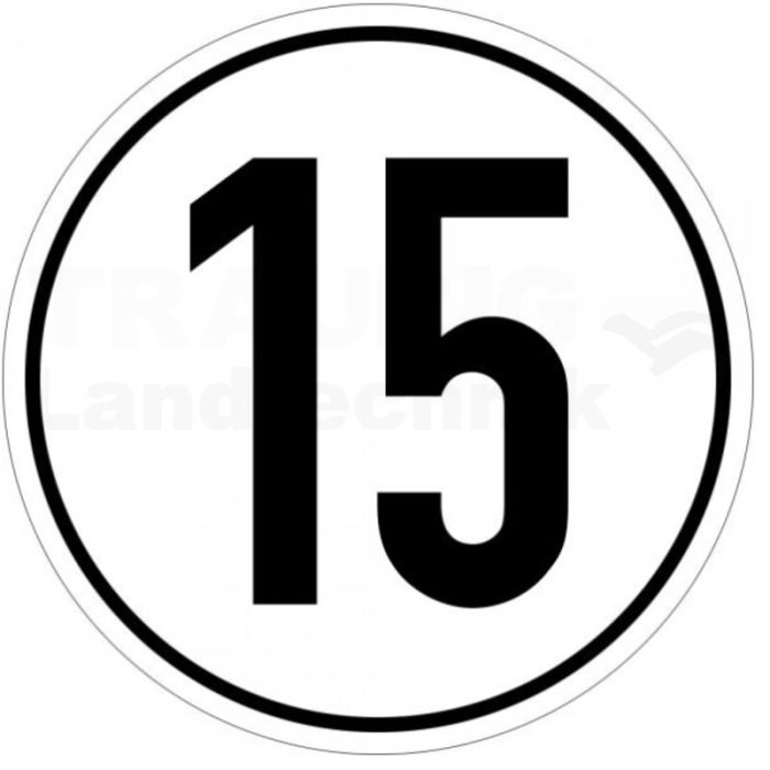 Geschwindigkeitsschild 15 km/h
