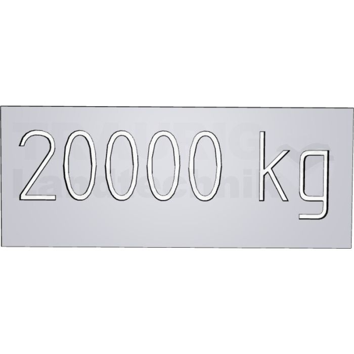 Aufkleber Tragfähigkeit "20000 kg" Aufkleber Tragfähigkeit "20000 kg"
