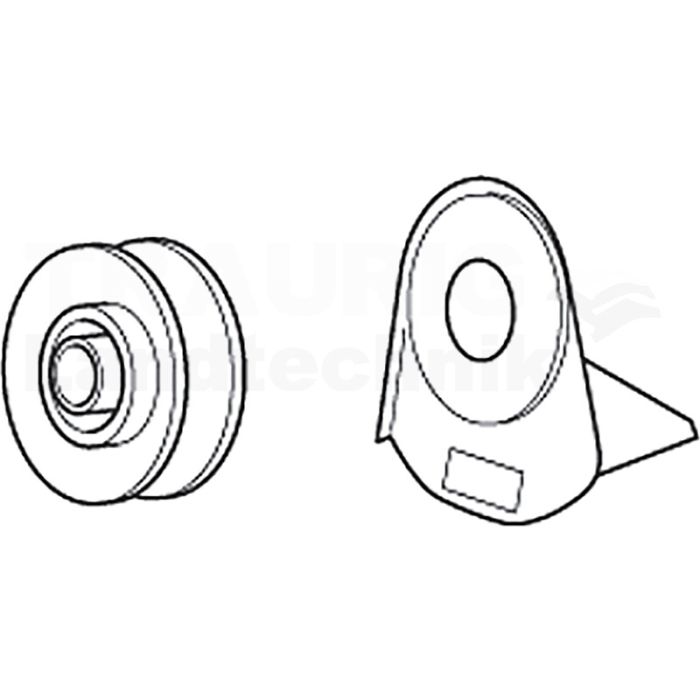 Umlenkrolle mit Abdeckung Umlenkrolle mit Abdeckung