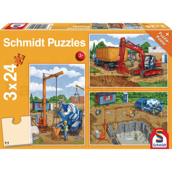 Puzzle 3 x 24 Teile Auf der Baustelle Puzzle 3 x 24 Teile Auf der Baustelle