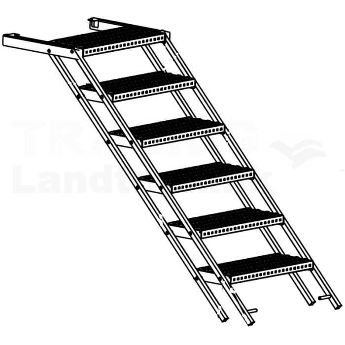Treppe, ausziehbar, 6 Stufen