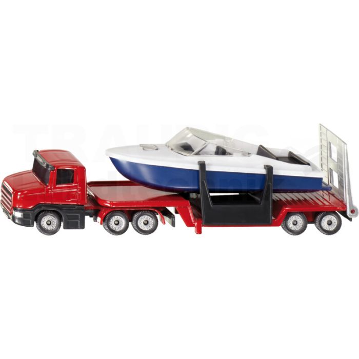 Tieflader mit Boot Tieflader mit Boot