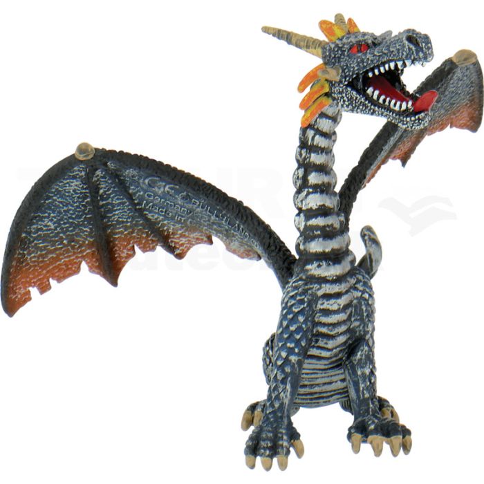 Drache sitzend blau/silber Drache sitzend blau/silber