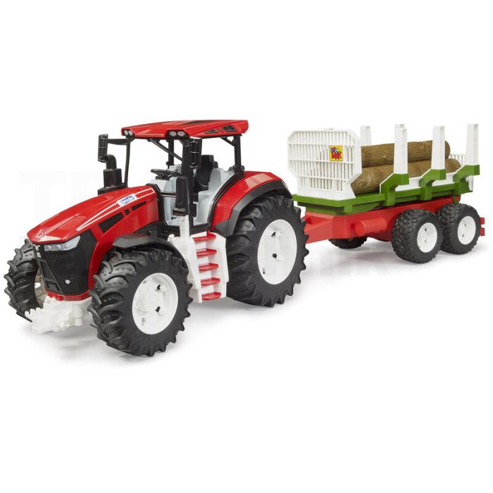 Traktor mit Rückeanhänger Traktor mit Rückeanhänger