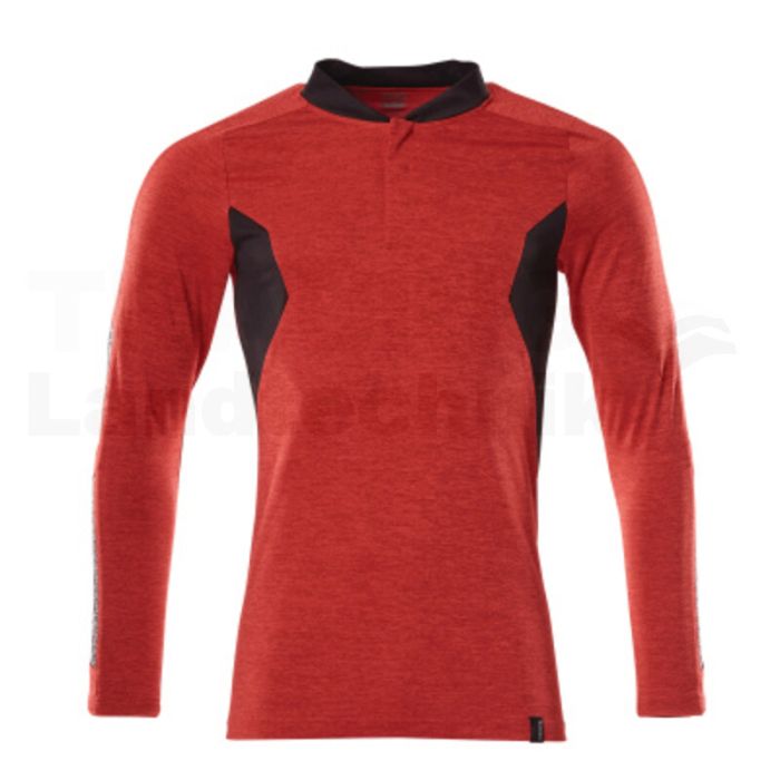 Polo-Shirt Langarm Verkehrsrot sw XS ONE