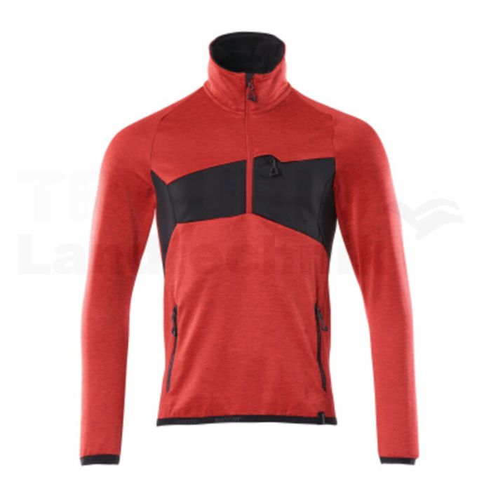 Fleecepullover  Verkehrsrot/Schwarz XS