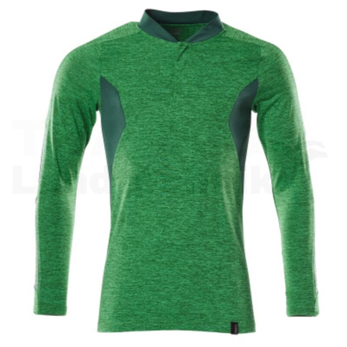 Polo-Shirt Langarm Grasgrün  Grün 4XLONE