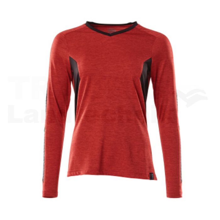 T-Shirt, Langarm Verkehrsrot sw XL ONE