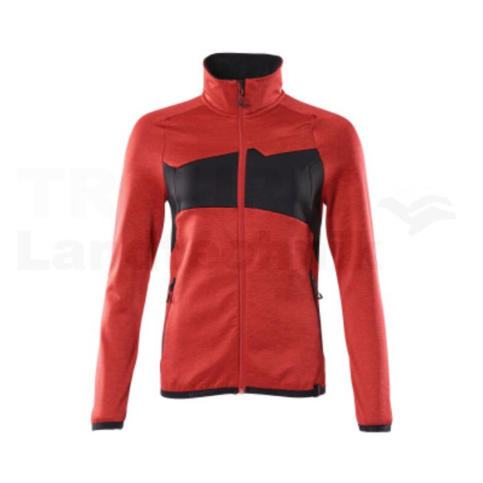 Fleecepullover  Verkehrsrot/Schwarz XL