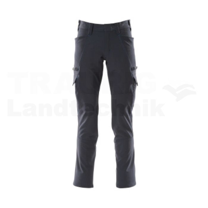 Hose mit Schenkeltaschen sw/blau 82C50