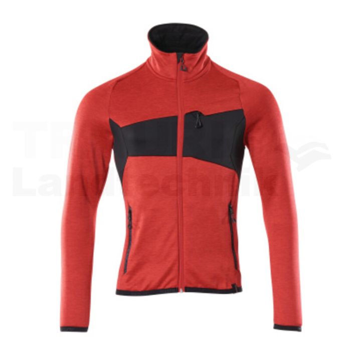 Fleecepullover  Verkehrsrot/Schwarz 3XL