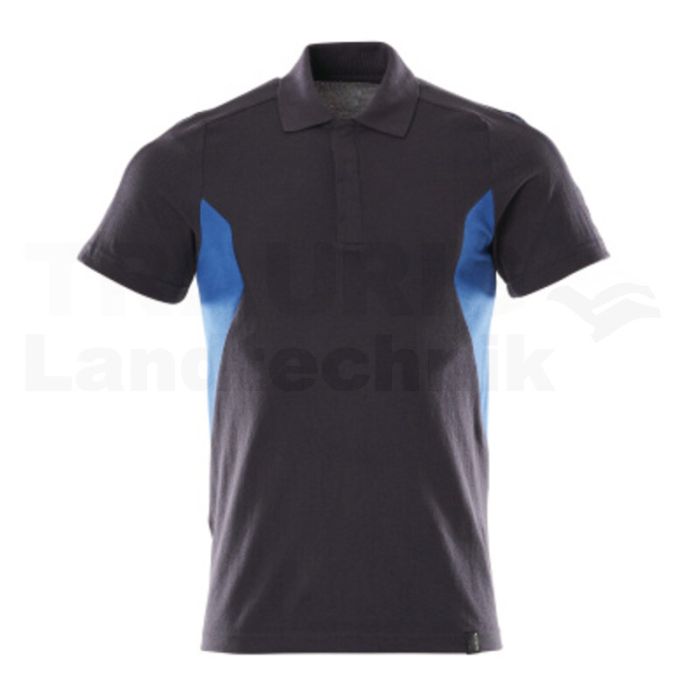 Polo-Shirt Schwarzblau/Azurblau XS ONE