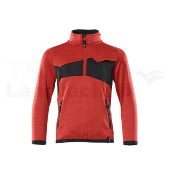 Kinder Fleecepullover Verkehrsrot/sw 128