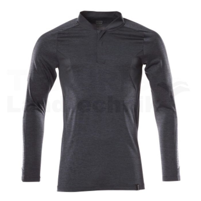 Polo-Shirt, Langarm Schwarzblau  M  ONE