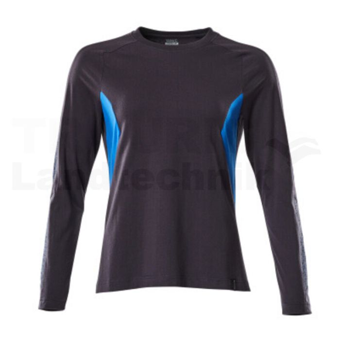 T-Shirt, Langarm sw/blau/Azurblau S  ONE
