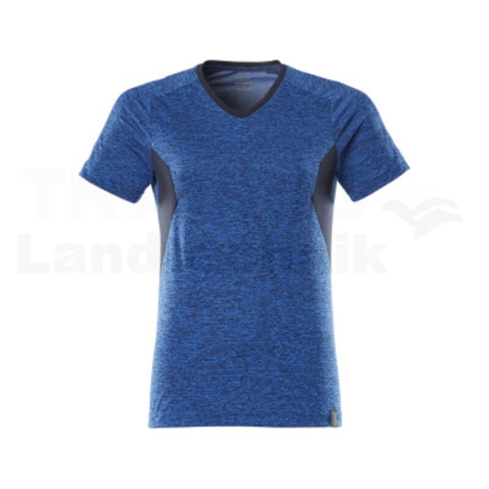 T-Shirt Azurblau meliert/sw/blauL  ONE