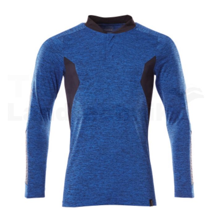 Polo-Shirt Langarm blau sw/blau XL ONE