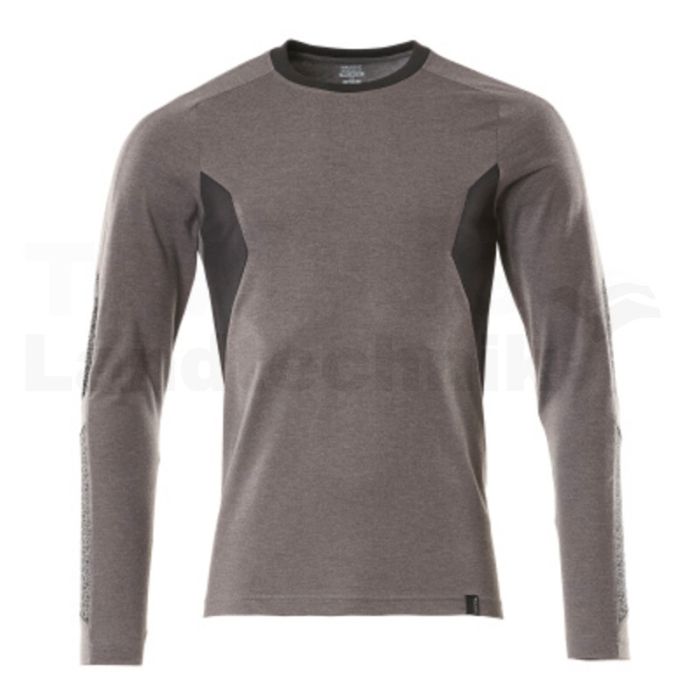 T-Shirt, Langarm Anthrazit/sw 3XLONE