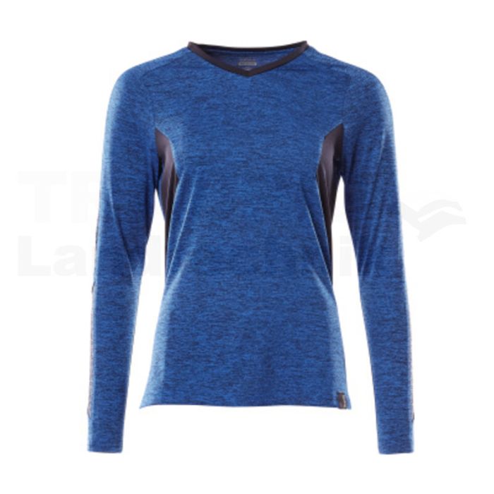 T-Shirt, Langarm Azurblau sw/blau XL ONE