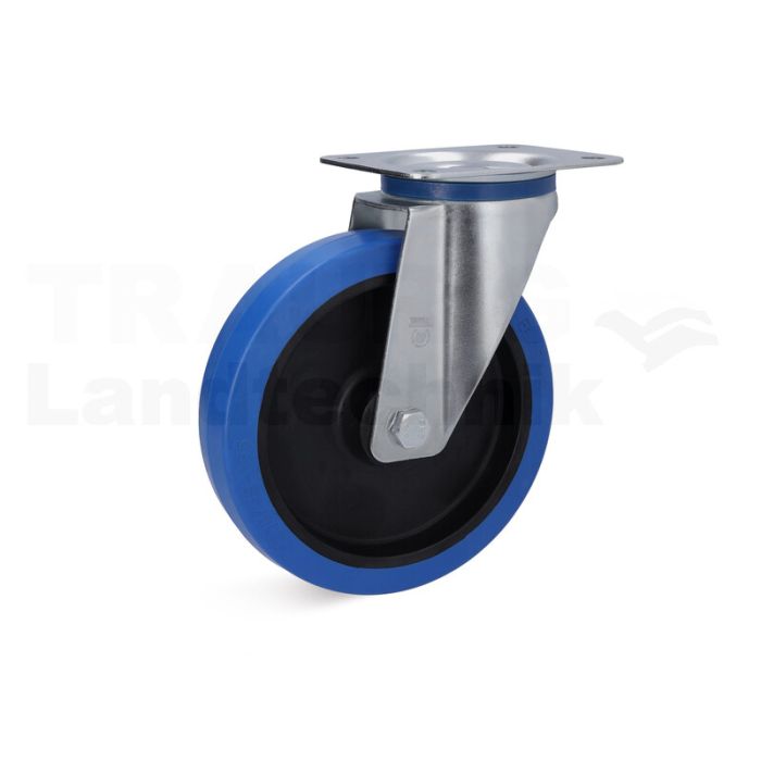 Lenkrolle Elastik-Gummi blau 160mm