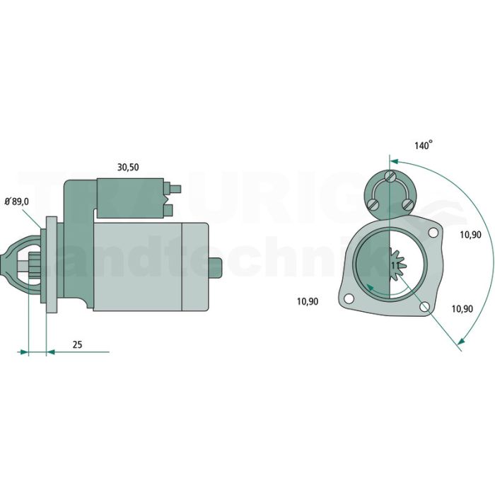 Starter 12 V / 2,7 kW