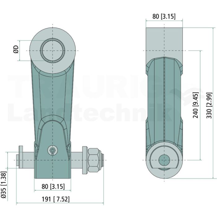Link BR2 80/30 Bolzen 35