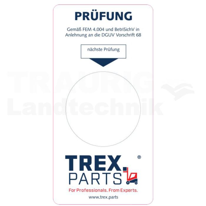 UVV Grundaufkleber mit TREX-Logo UVV Grundaufkleber mit TREX-Logo