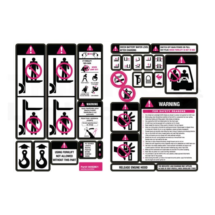 Sicherheitsaufkleber-Set Gabelstapler EN Sicherheitsaufkleber-Set Gabelstapler EN