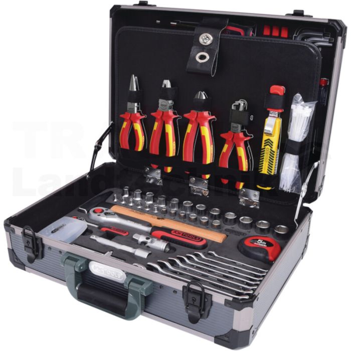 1/4" + 1/2 Elektriker-Werkzeugkoffer, 128-tlg.