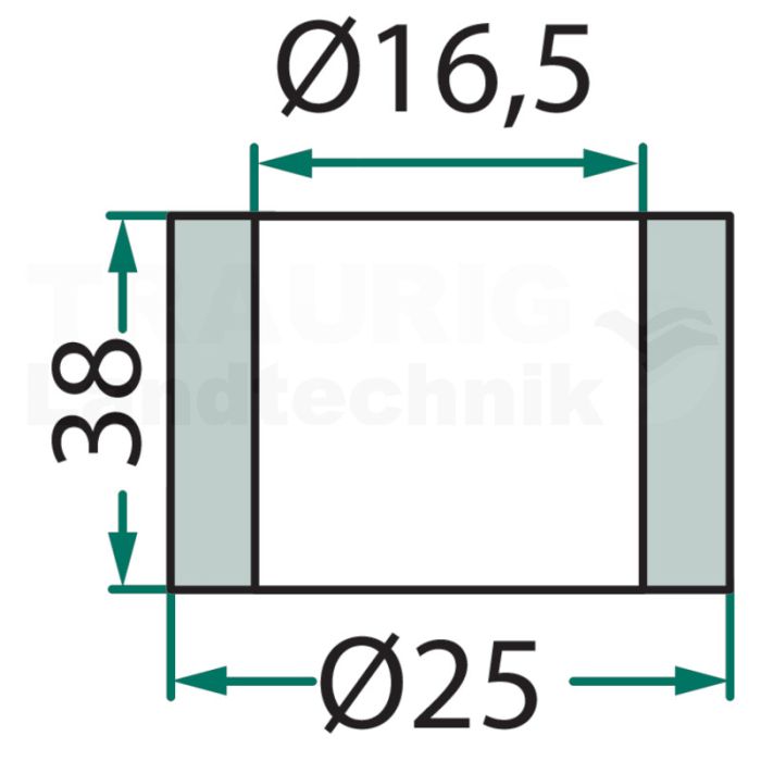 Buchse Ø16.5 x 25 x 38 Buchse Ø16.5 x 25 x 38