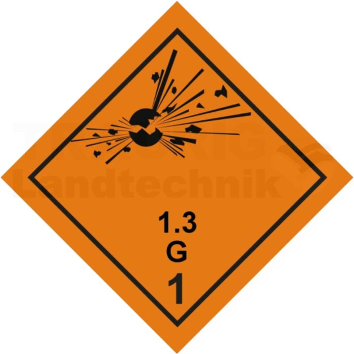 Gefahrzettel, Kl. 1.3 Alu 250x250 Gefahrzettel, Kl. 1.3 Alu 250x250
