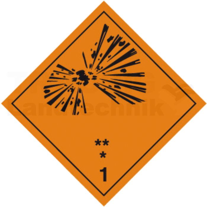 Gefahrzettel, Kl. 1 Magnet 250x250