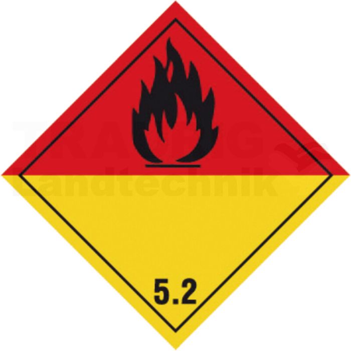 Gefahrzettel, Kl. 5.2 Magnet 300x300 Gefahrzettel, Kl. 5.2 Magnet 300x300