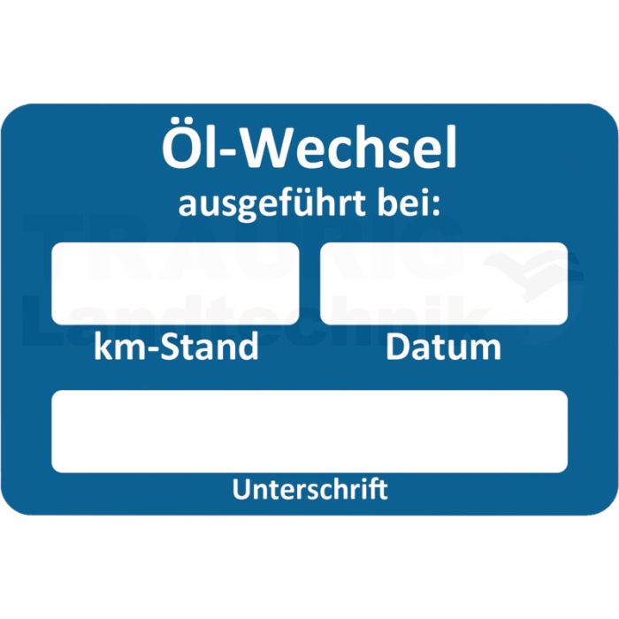 Aufkleber "Ölwechsel"