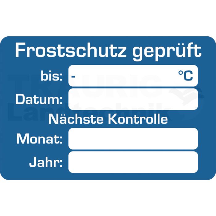 Aufkleber "Frostschutz"