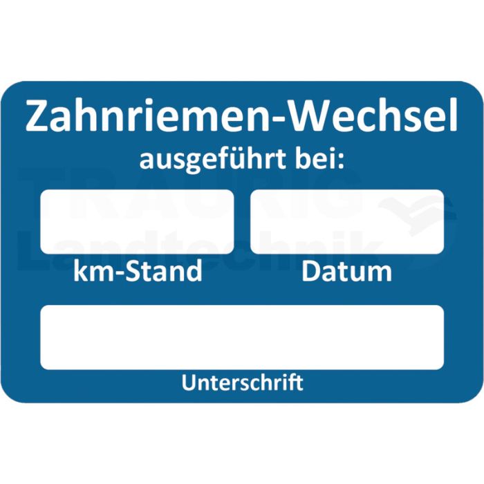 Aufkleber "Zahnriemen gewechselt"