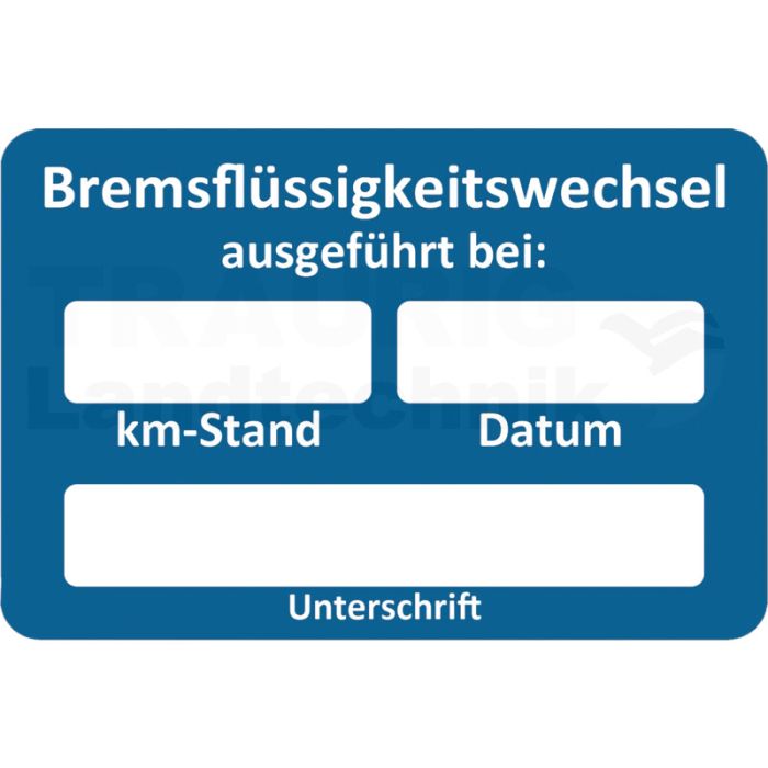 Aufkleber "Bremsflüssigkeitswechsel"