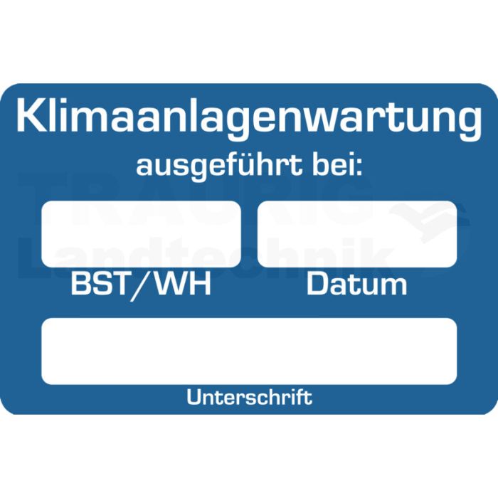 Aufkleber "Klimaanlagenwartung" BST