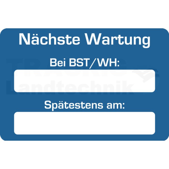 Aufkleber "Nächste Wartung" BST