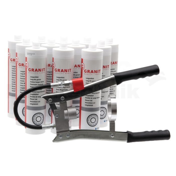 Fettpresse + 12x Langzeitfett 500g Fettpresse + 12x Langzeitfett 500g