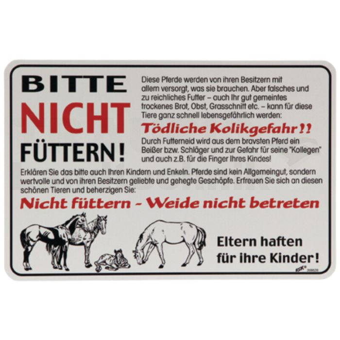 Verbotsschild "Pferdeweide"