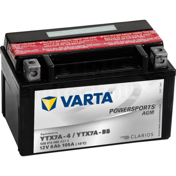 Batterie POWERSPORTS AGM 12 V / 6 Ah