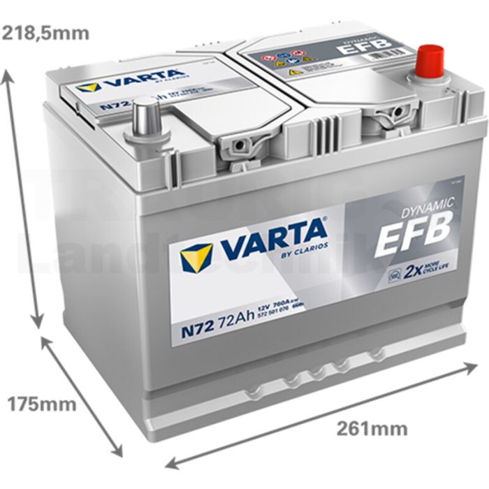 Starterbatterie Varta  12 Volt 72 AH