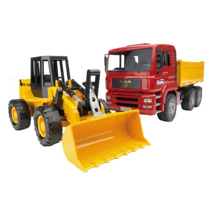 LKW mit Kippmulde und Gelenkradlader FR1