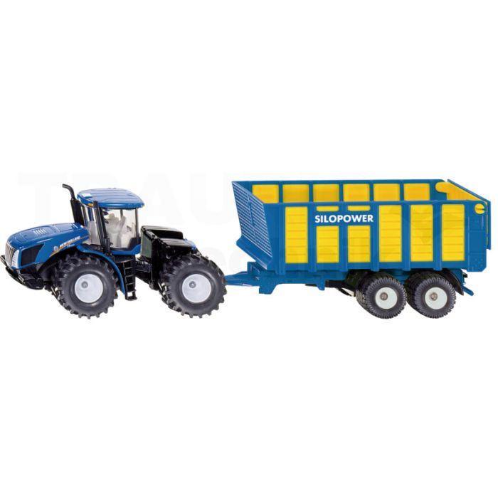 Knicklenker mit Silagewagen