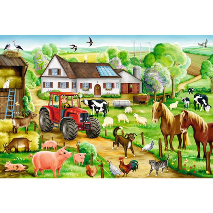 Puzzle, Fröhlicher Bauernhof, 100 Teile